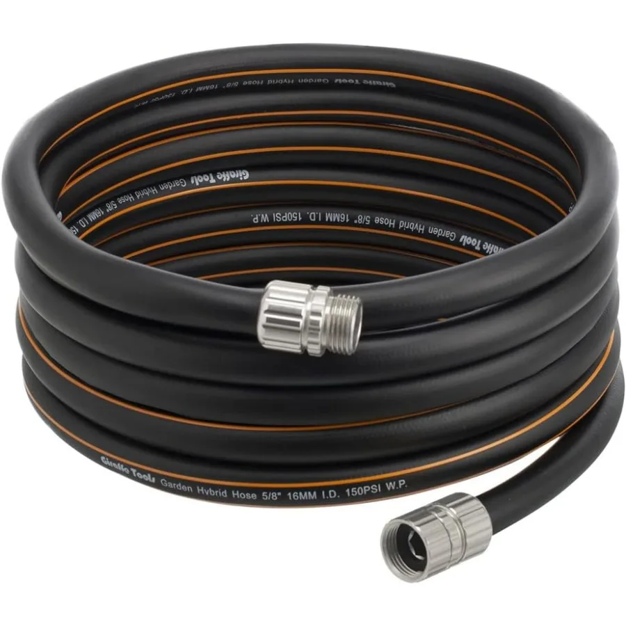 

Garden Hose 5/8 Custom Length Heavy Duty No Kink Flexible Rubber Garden Hose Leakproof Water Hose 600 Burst PSI 30Feet Male to