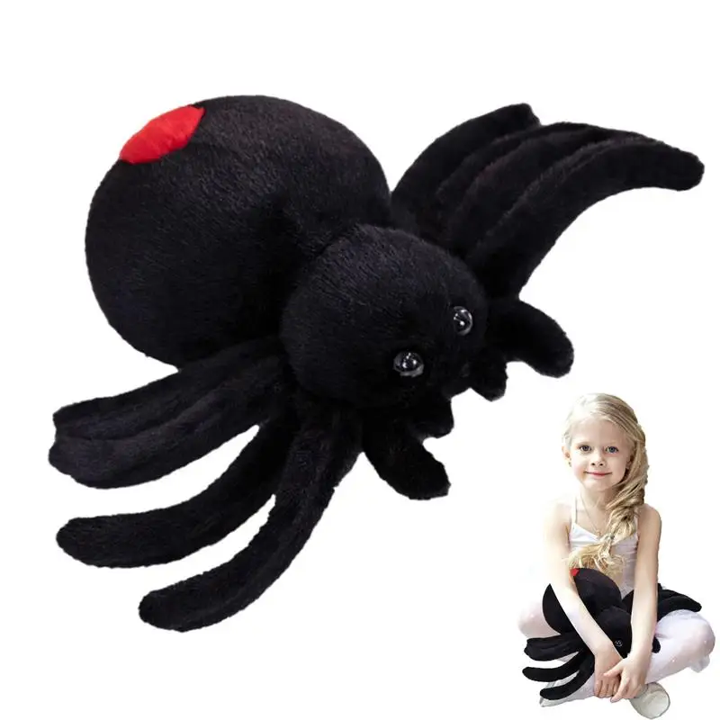 Spider Throw Pillows Plush Spider Cushion Cute Spider Shaped Throw Pillow Realistic Black Spider Stuffed Animal Plush Pillow For