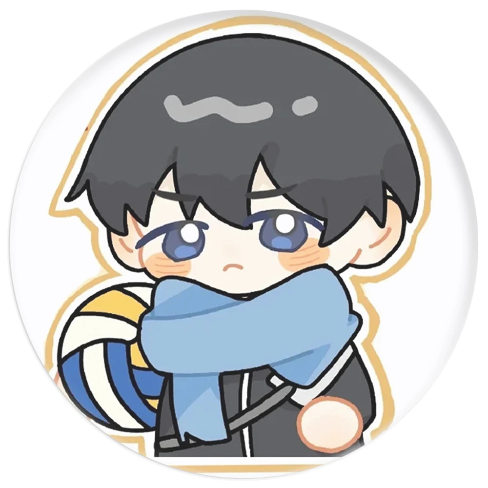 Anime Haikyuu da 58 mm!! Hinata Shoyo Kei Tsukishima COSTUME cosplay Distintivo Spilla SPTE Spilla in banda stagnata ﻿   Prop Gilf