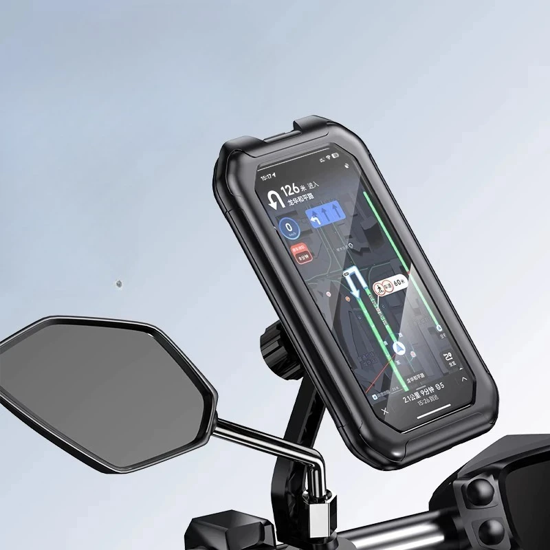 

Rainproof mobile phone holder Motorcycle bicycle Electric scooter 360 degree rotating rearview mirror navigation bracket