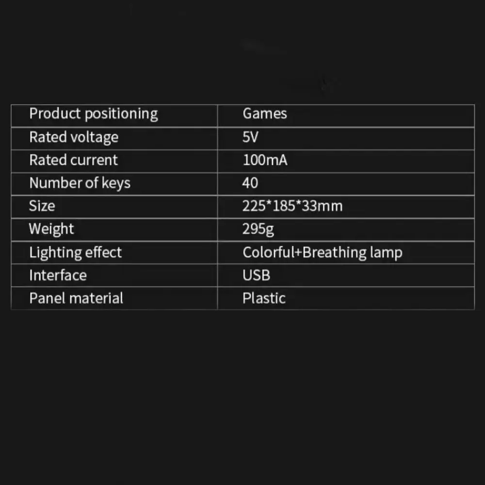 

Colorful Mini One Handedly Keyboard Luminous Ultra-slim Single Hand Keyboard 35 Keys Wired Gaming Mechanical Keyboard Desktop PC