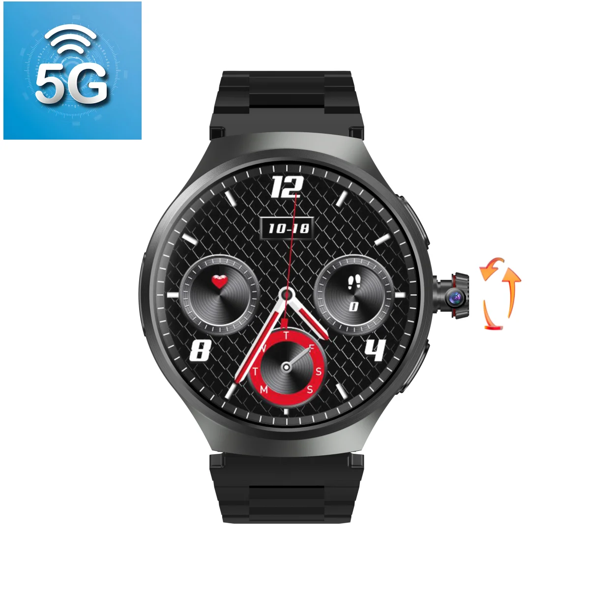 2025 ساعة ذكية VP50 جديدة 4g/5g بطاقة Sim نظام أندرويد 10.0 180 °   سحب كاميرا GPS WIFI Play Game Whatsapp Tiktok Smart Watch