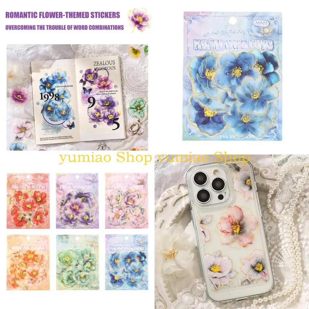 587B Artistic Decorative Scrapbook Sticker for Adults & Students, Journaling Sticker Book Aesthetic Sticker Scrapbook Sticker