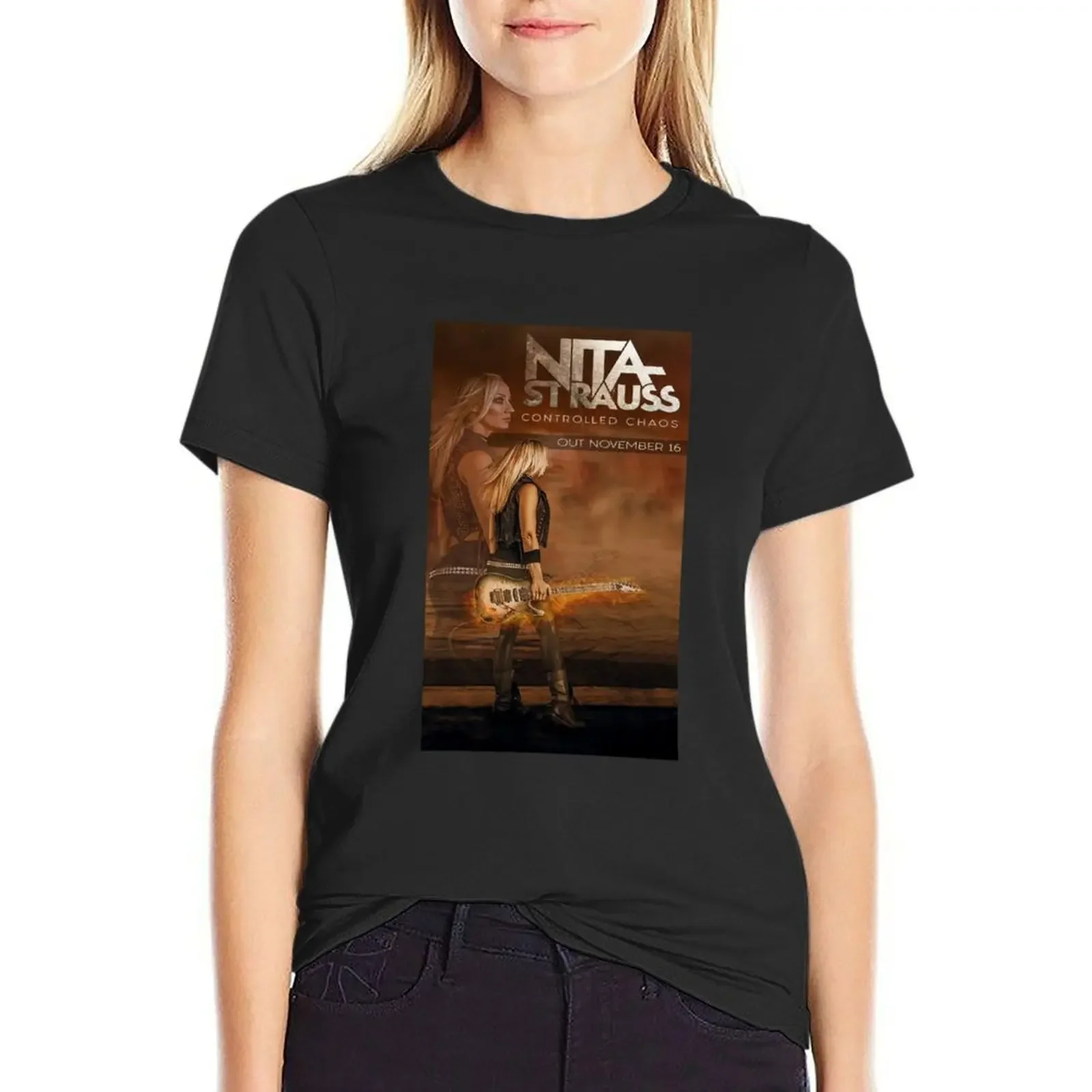 

NITA STRAUSS US Tour 2019-4500 T-Shirt funny animal prinfor sweat oversized tshirts woman