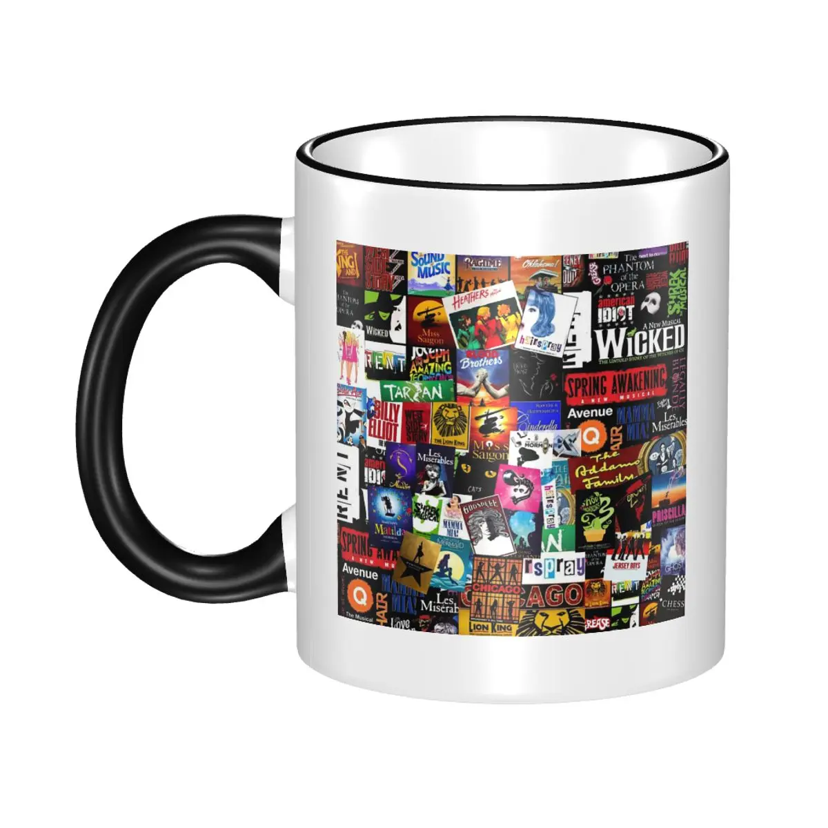 Musicals Collage II Original Mug Funny Ceramic Coffee Cups Tea Mugs Milk Cup Drinkware Gift for Friends