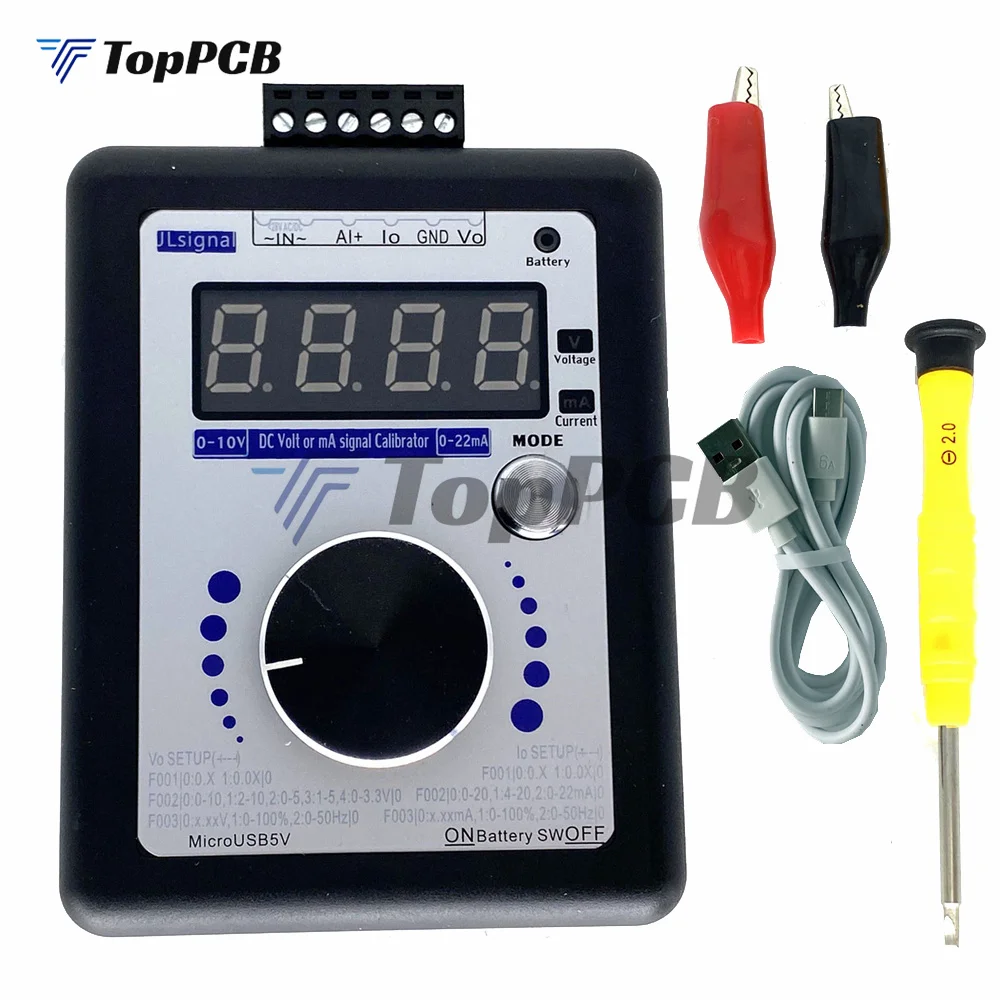 Type-C LED Digital Voltage Current Signal Generator 0-5-10V 4-20-22mA Adjustable Voltage Current for DCS PLC