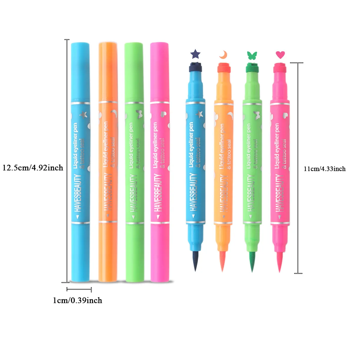 Dual-ended color eyeliner, pattern stamp, waterproof non-smudge, embellish the end of the eye eyeliner