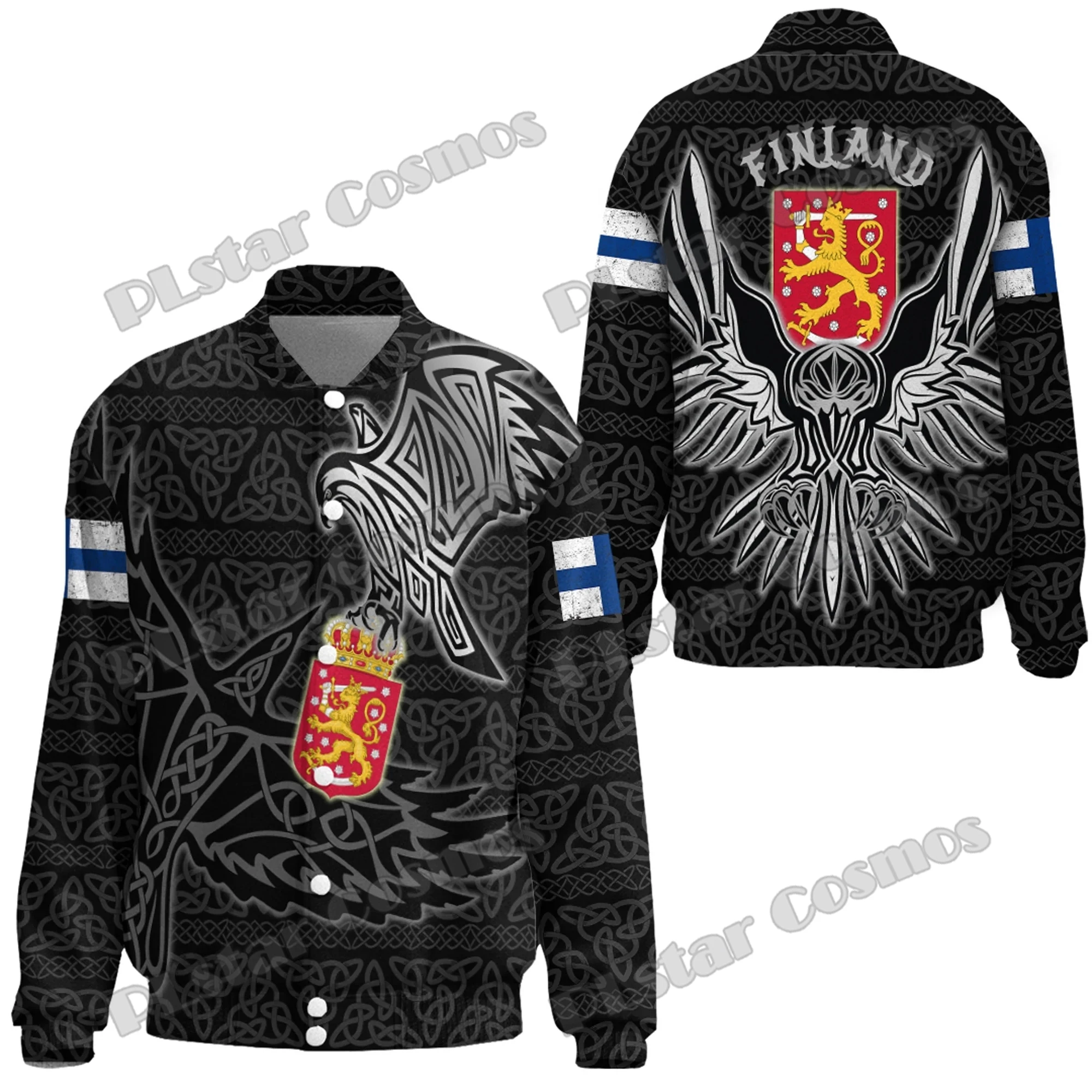 The Raven Of Odin Tattoo Denmark 3D Printed Fashion Men's Thicken Stand-Collar Jacket Unisex Casual Winter Baseball Jacket FX52