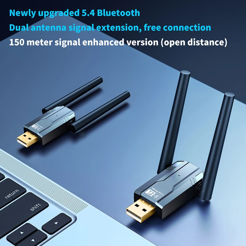 150M Bt5.4 Bluetooth Adapter Driver-free USB Transmitter Multi-device Connection Game Controller Connection Signal Booster WIFI