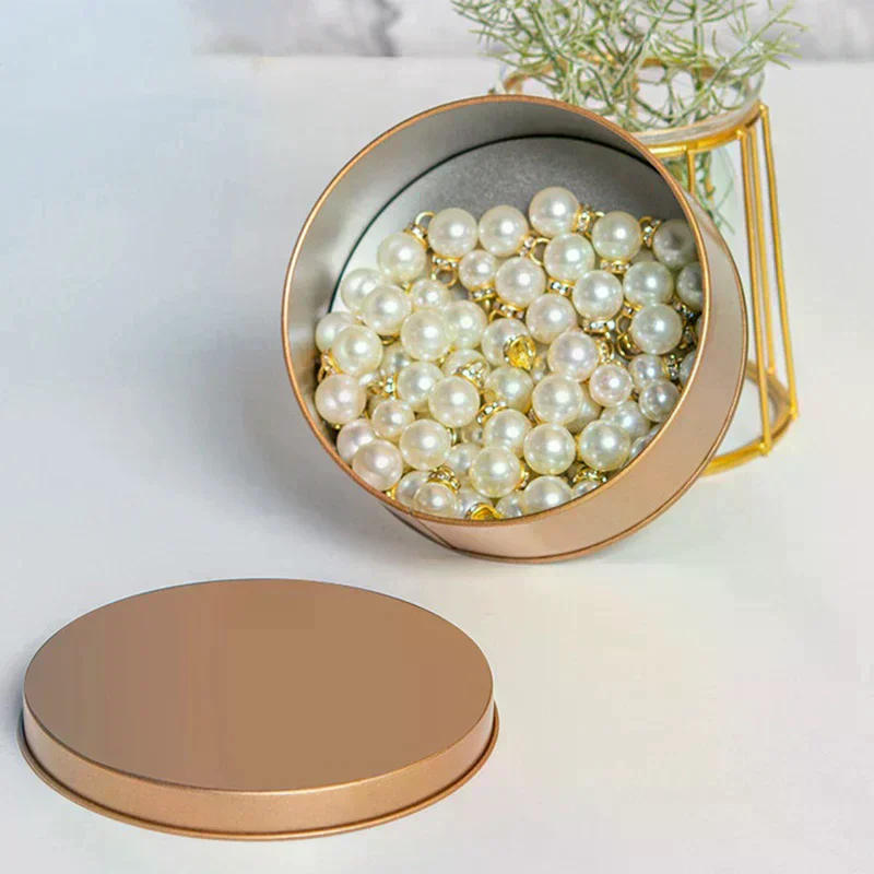 Round Tinplate Boxes Metal Storage Containers Smooth Surface Fine Workmanship Decorative Practical Party Favor Gift Boxes