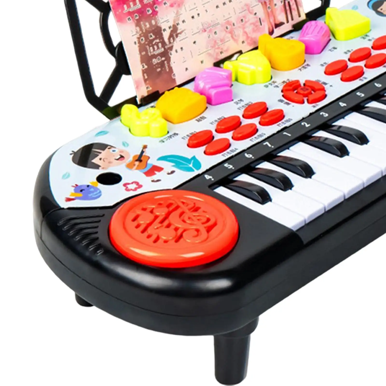 Musical Toys Piano Keyboard for Kids with 24 Keys and 6 Percussion Sounds Early Learning Instrument for Children Age