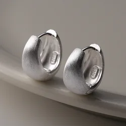 BF CLUB 925 Sterling Silver Vintage Earrings For Women Trendy Bump Oval Earring Jewelry Prevent Allergy Party Accessories