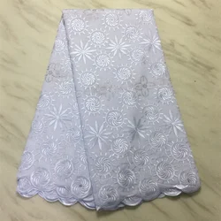 2022 Latest Pure White Swiss Voile Lace In Switzerland 2.5 Yards African Cotton Lace Dubai Fabric For Nigeria Wedding PPL20113-1