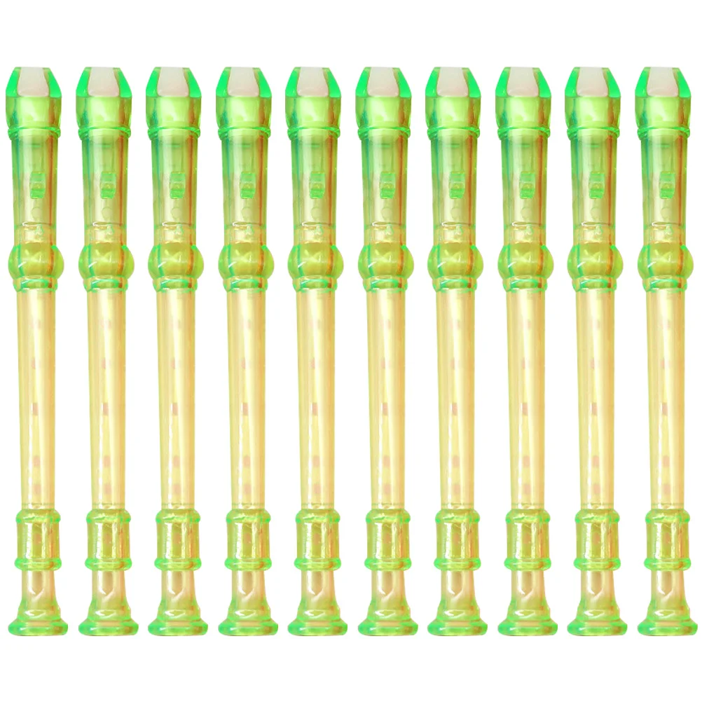 

10 Pcs Little Flute Kids Musical Instruments Small Clarinet Major 6-Hole Plastic Children Practice Student