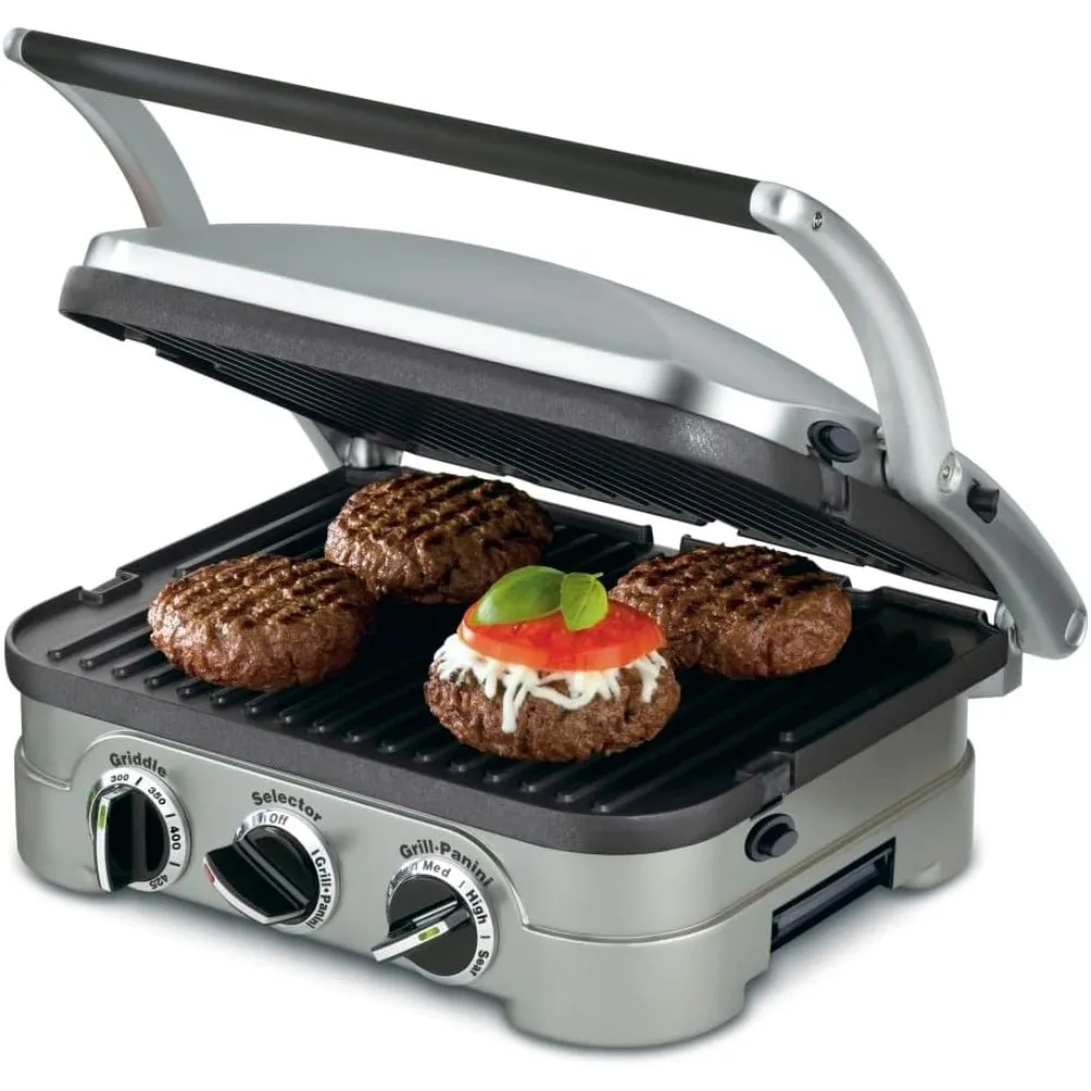 

Panini Press, Stainless Steel Griddler, Sandwich Maker & More, 5-IN-1, GR-4NP1