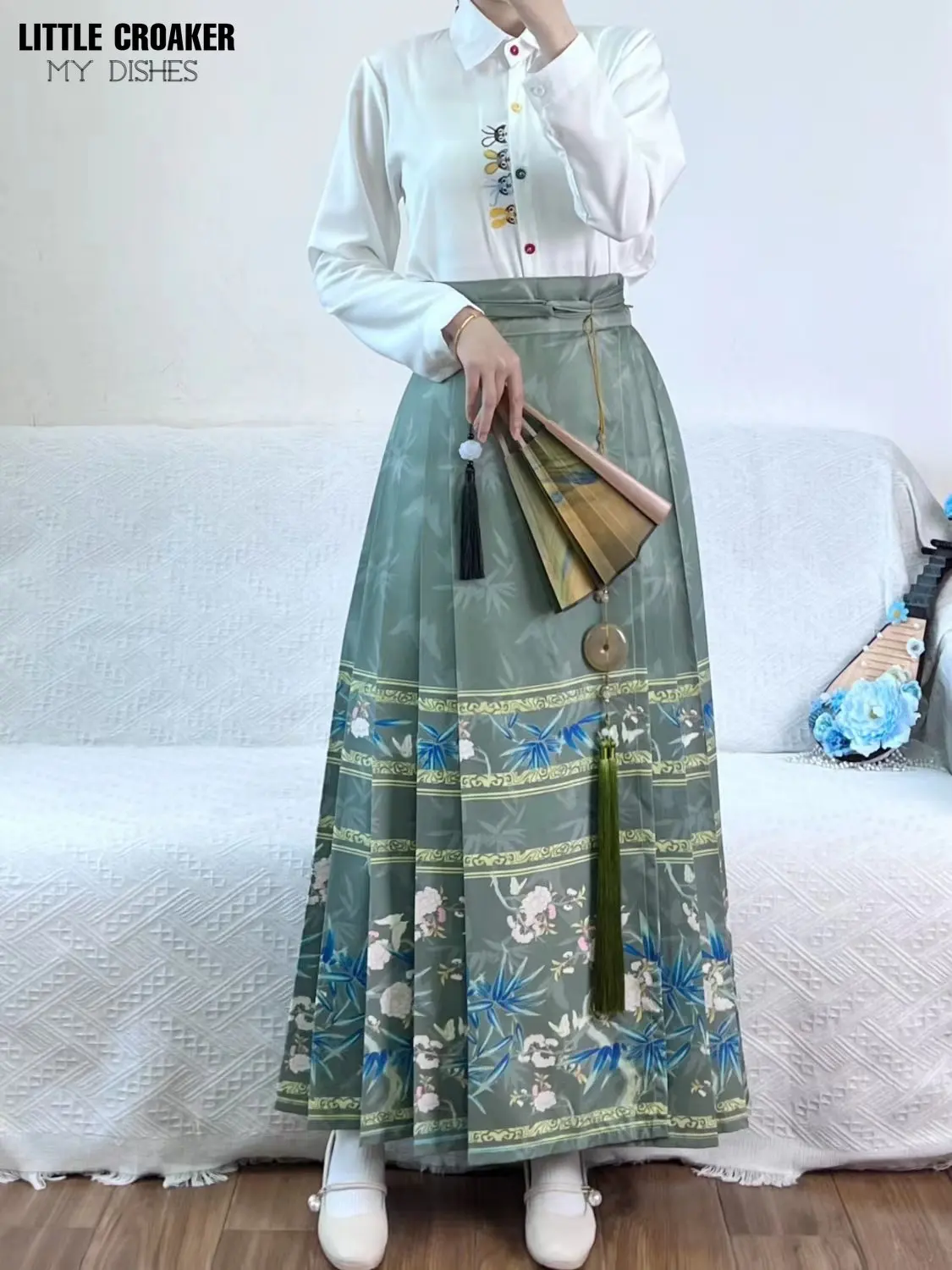 Dinastia Ming Melhorada Chinês Antigo Tradicional Diário Desgaste das Mulheres Hanfu Cavalo Face Saia Moderna Hanfu Roupas