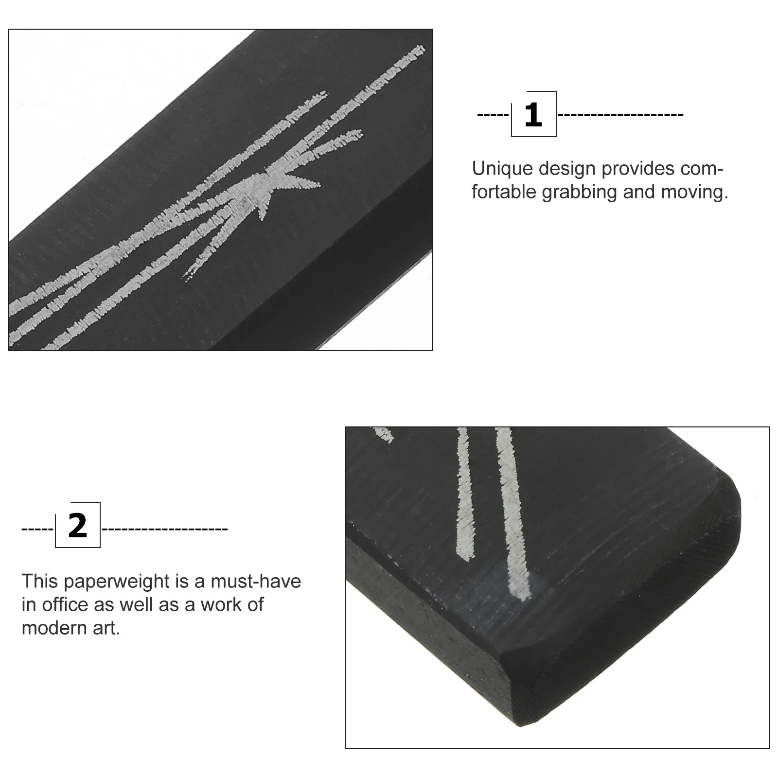 

2Pcs Stone Paperweight Chinese Calligraphy Letterweight Natural Texture Solid Desktop Art Paperweight Office Use