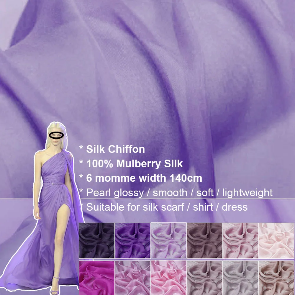CISULI – tissu Tulle fin de luxe, mousseline de soie 100% naturelle, 6 momme, largeur 140cm, soie transparente, matériel pour robe de mariée