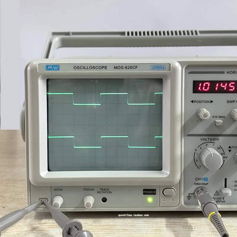 راسم الذبذبات التناظري MOS-620CF الجديد مع عرض النطاق الترددي 20 مترًا، تتبع مزدوج، قناة مزدوجة، ومقياس تردد مكون من 6 أرقام #3