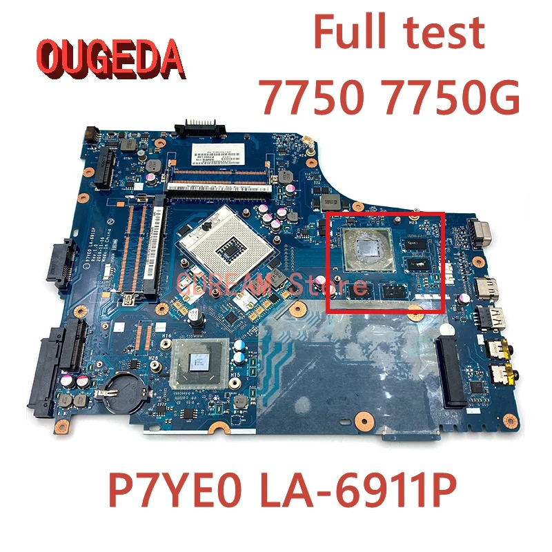 

OUGEDA MBRMK02001 MBBYR02001 NBV5E11001 MBRCZ02002 MBRK002002 P7YE0 LA-6911P For Acer Aspire 7750 7750G Laptop Motherboard