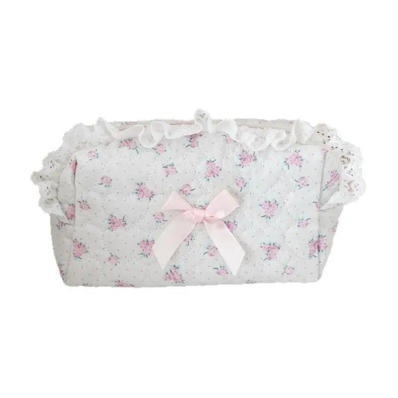 

G6KF Delicate Florals Makeup Organizers Spacious Compartment Toiletry Storage Bag