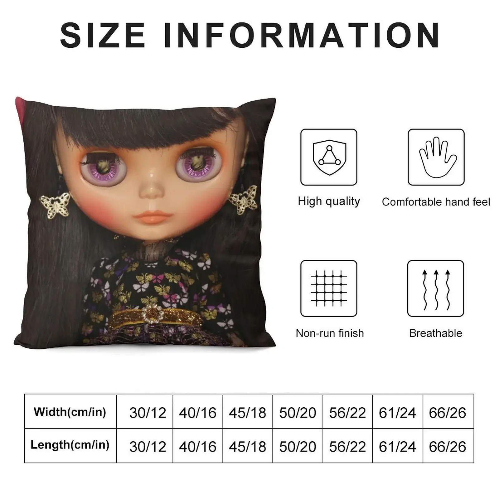 Blythe x Anna Sui wearing Kult of Kulta Throw Pillow ornamental pillows Embroidered Cushion Cover pillow