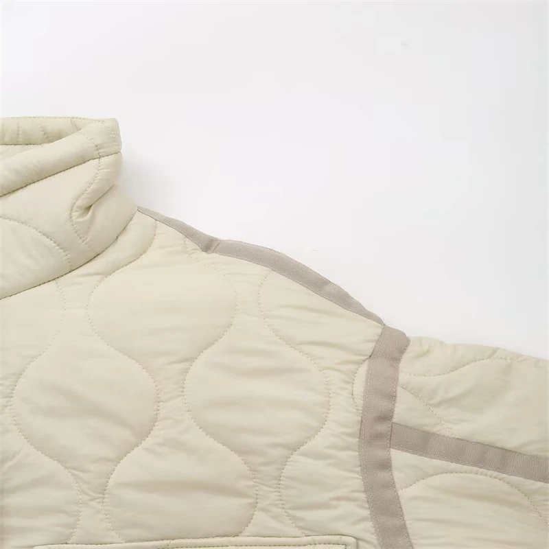 سترة منتفخة نسائية أنيقة غير رسمية مزينة بفيونكة نمط شارع العليا لخريف/شتاء مجموعة جديدة 2025 #4