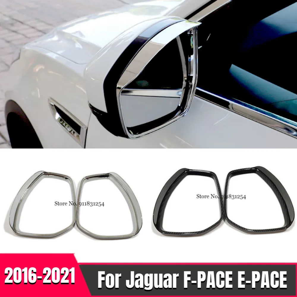 

For Jaguar F-Pace 2016-2020 Car rearview mirror block rain eyebrow Covers Trim Chrome Car Styling Accessories For Jaguar E-PACE