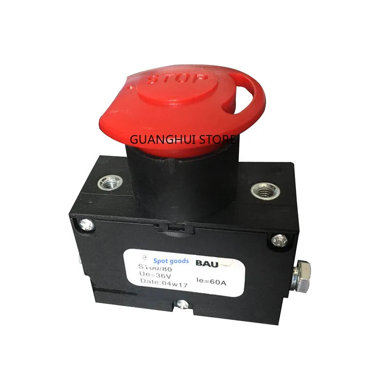 S100/80 36V 60A Emergency Stop Switch Disconnect Switch for Forklift Pallet Truck Golf Cart Brand New Original 24 Hours Delivery