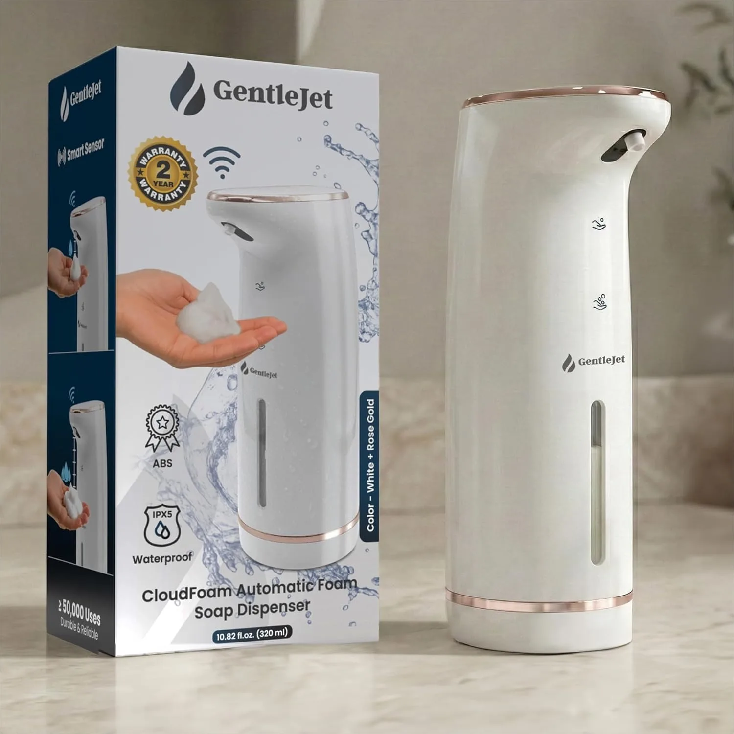 

Automatic Foam Soap Dispenser with Touchless Sensor, USB-C Rechargeable, 320ml