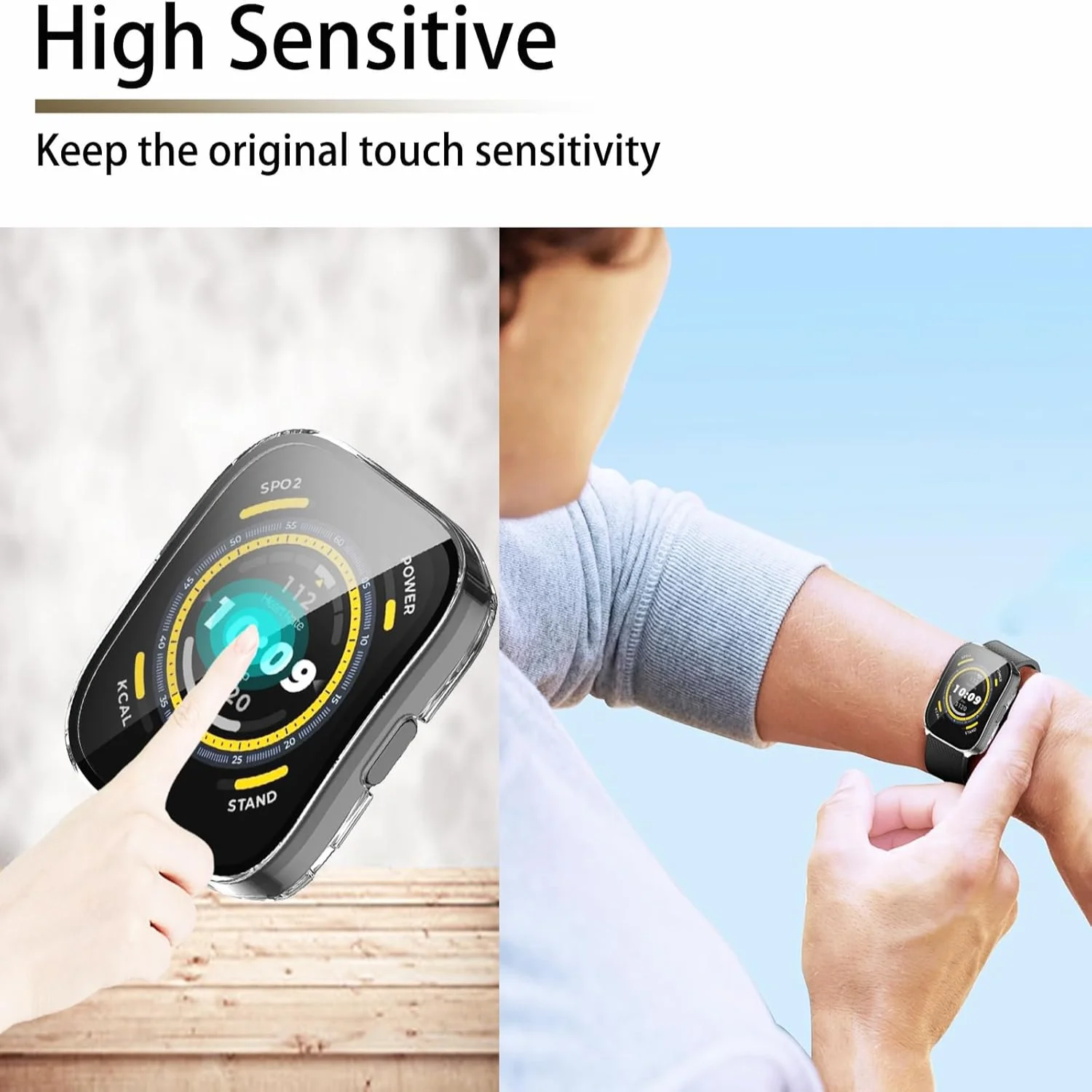 [5-Pack] Screen Protector Case with Tempered Glass Compitible with Amafit Bip 5 Smartwatch, Hard PC Case Screen Protector Cover