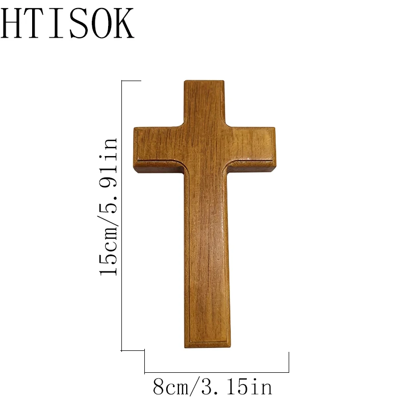 

HTISOK New2026 Handmade Light Wood Desktop Cross Minimalist Wooden Crucifix for Home Decor Sacred Altar and Religious Collection