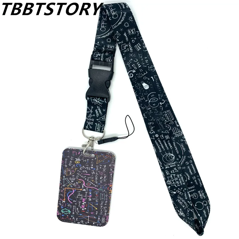 Advanced Mathematical Formula Neck Straps Lanyards For Keys Keychain ID Card Holder Badge Hang Rope Lariat Lanyard Key Chain