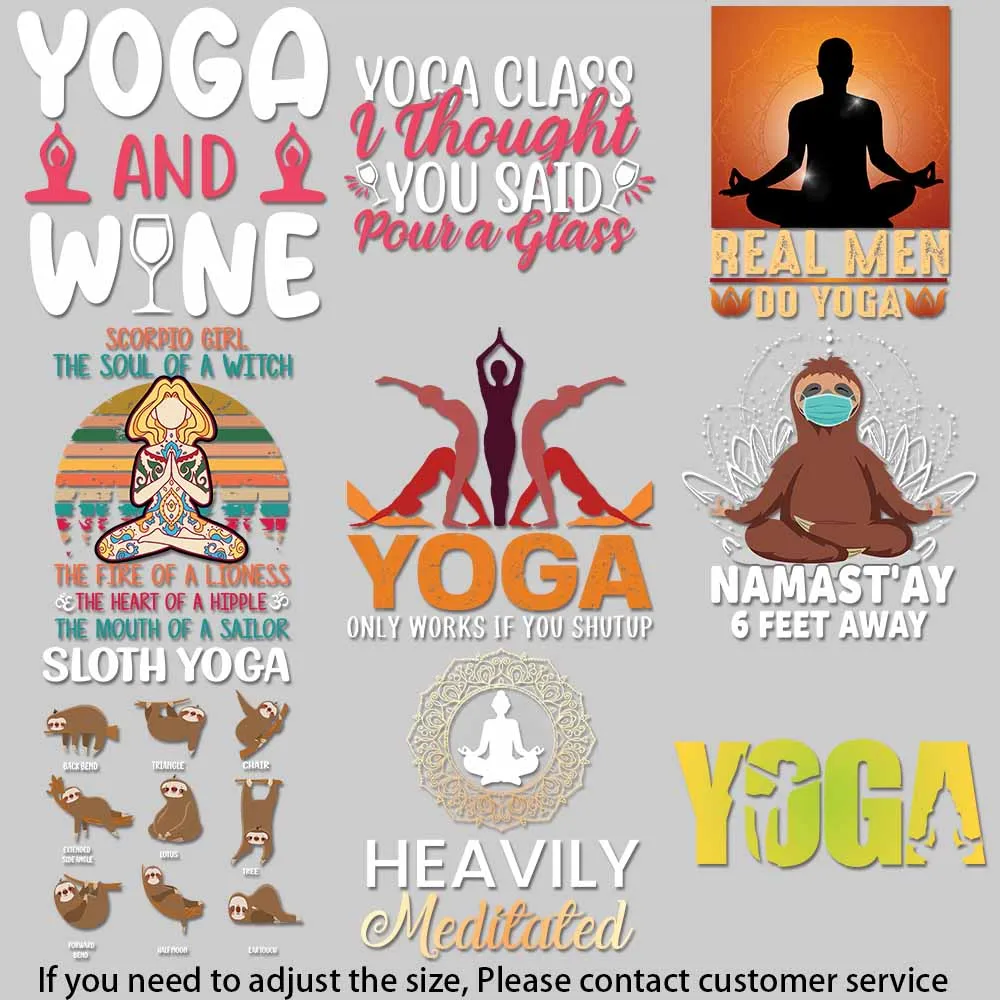 Retro Hippie Yoga Girl Graphic Boho Yoga Lifestyle Design TransfersThermal Transfer for Clothes Easy to Use DIY Decoration