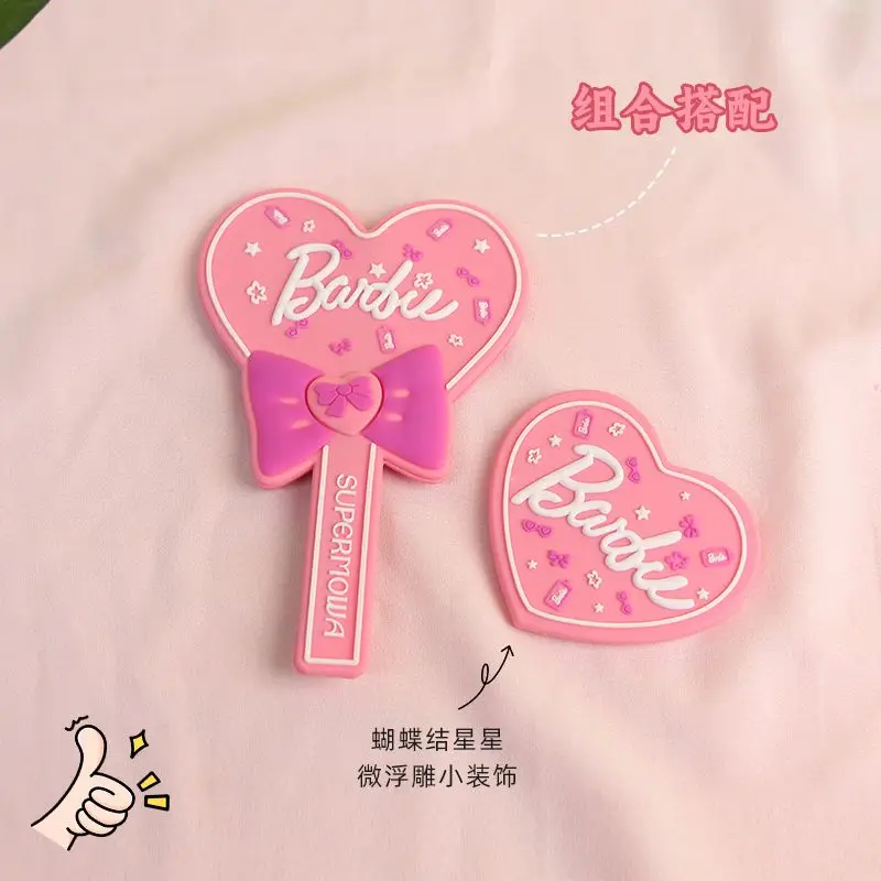 Barbie Series Cute Sweet Cool Wind Ysk Bow Handle Mirror Fashion Simple Girls Birthday Christmas Halloween Gift