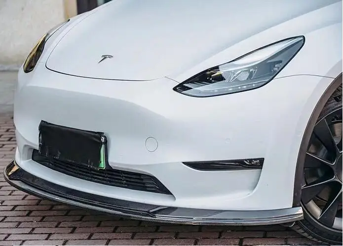 Body Kits For Tesla Model Y 2020 2021 2022 2023 Front Lip Bumper Spoiler Chin Splitters Real Carbon Fiber