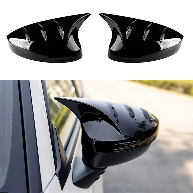 

For Honda Civic 11Th Gen 2022 2023 Rearview Mirror Cover Horns Side Rear View Mirror Caps Trim - ABS Black