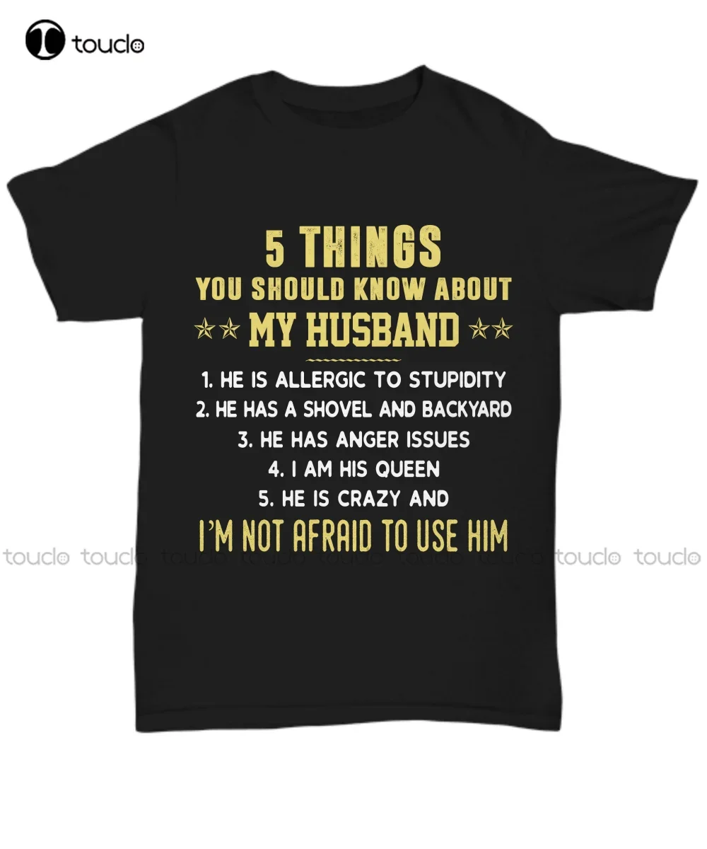 5 Things About My Husband To Wife T-Shirt Funny Sayings For Wife Tee Gifts Love Men'S T-Shirts Fashion Tshirt Summer Streetwear