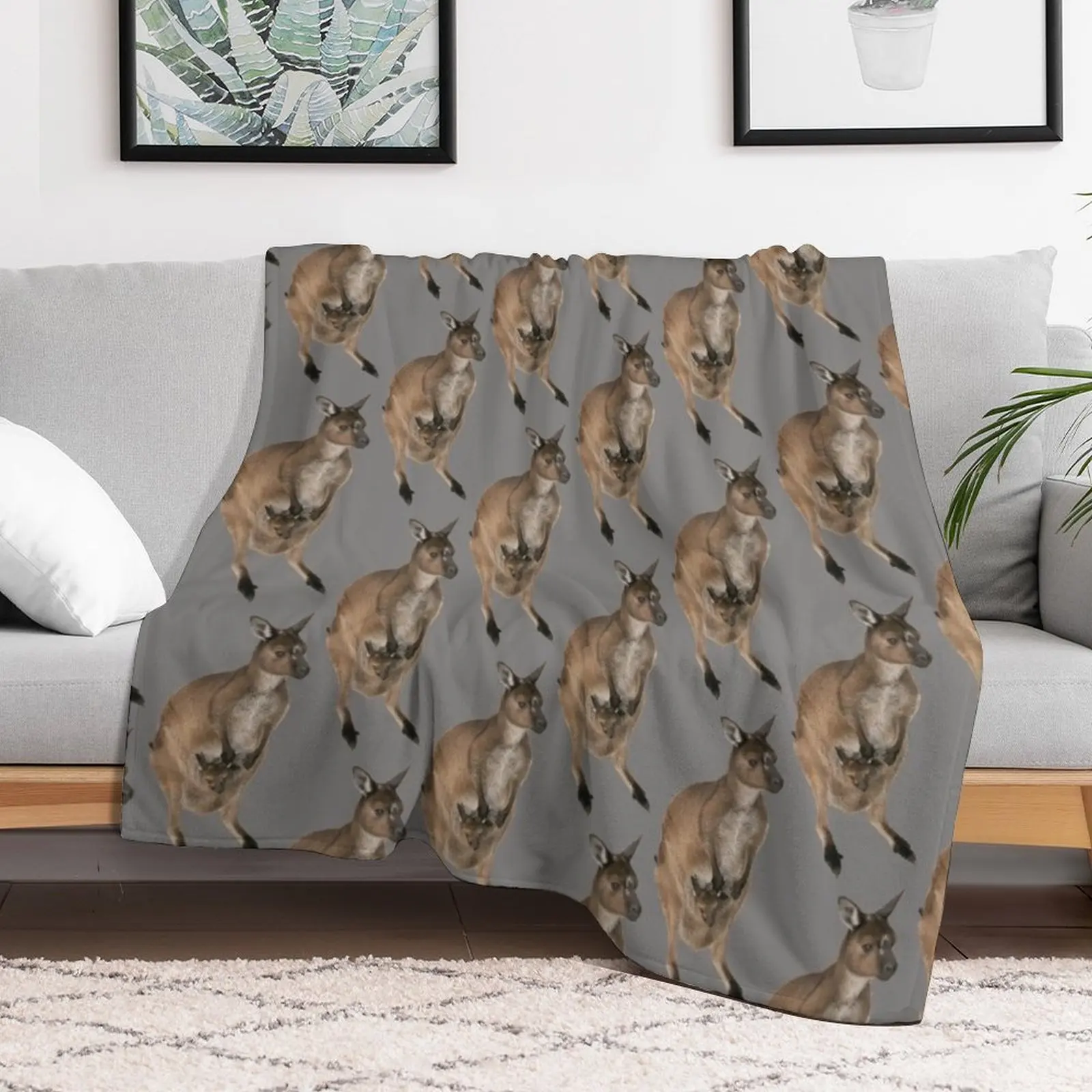 

Kangaroo and Joey Throw Blanket Weighted Cute Softest Blankets