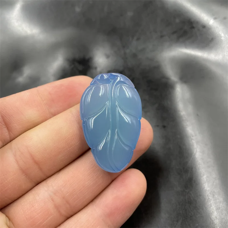 Cheap Jade Blue Chalcedony Agate Leaf Pendant Golden Branch Jade Leaf Pendant Jade pendant