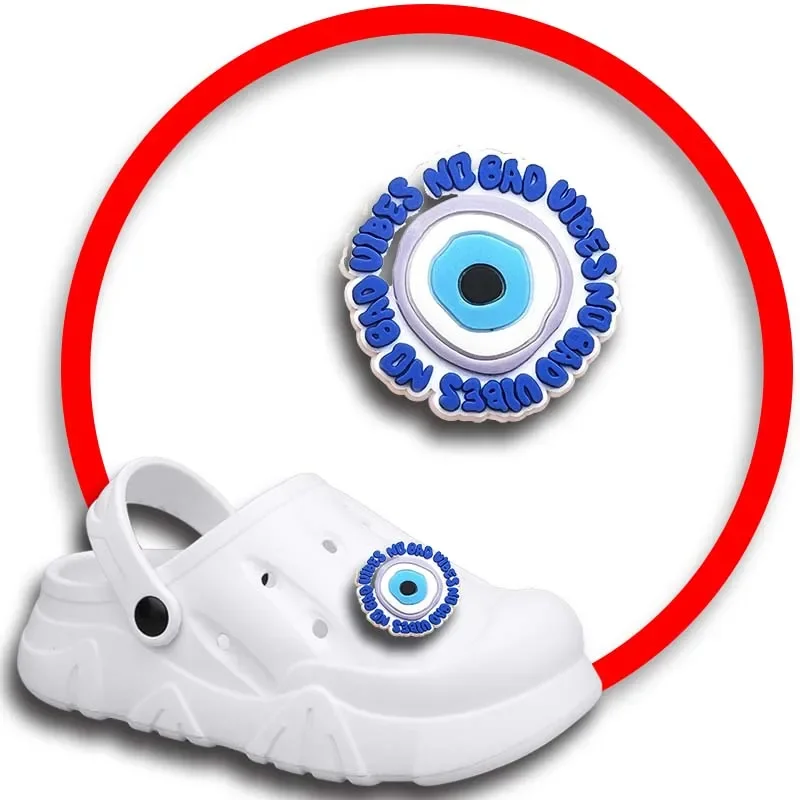 Blue Eyes Shoe Charms for Crocs Sandals Women Clogs Pins Shoe Decorations Accessory Men Badges Boys Girls Kids Shoes Accessories