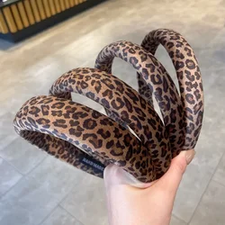 1pcs Luxury Leopard Print Sponge Headband for Women Autumn Winter Fashion Headwear Hair Clip Party Decor