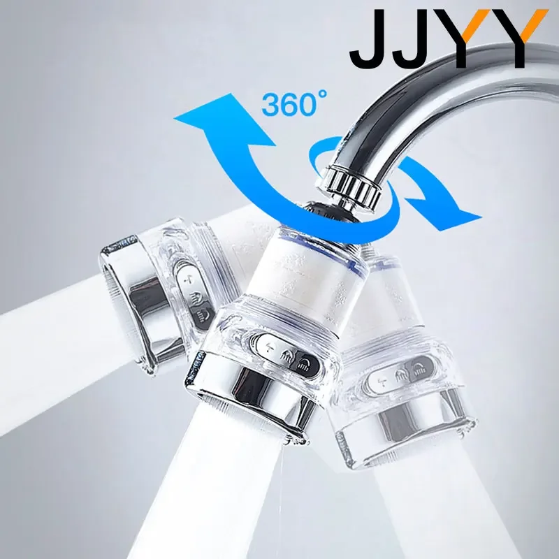 JJYY Rotary Faucet Nozzle Sprayer 360 Degree Home Tap Water Shower Water Saving Rotary Filter Nozzle 3 Adjustable Water Modes