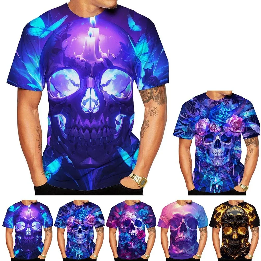 

Sexmachine 3D Print Creative Dry Skull Breathable Sport Men's Fugees Plus Size Y2k Round Neck Solo Leveling T-shirt