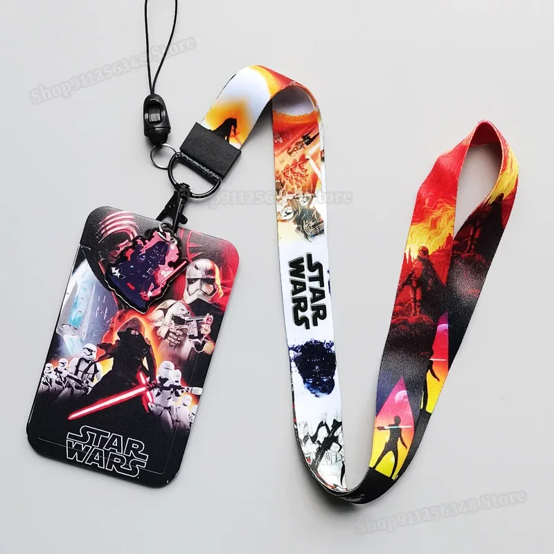 Star Wars ID Card Holders with Long Mobile Phone Lanyard Baby Yoda Mandalorian Cool Work CardHolder ID Badge Cover Name Tag Case