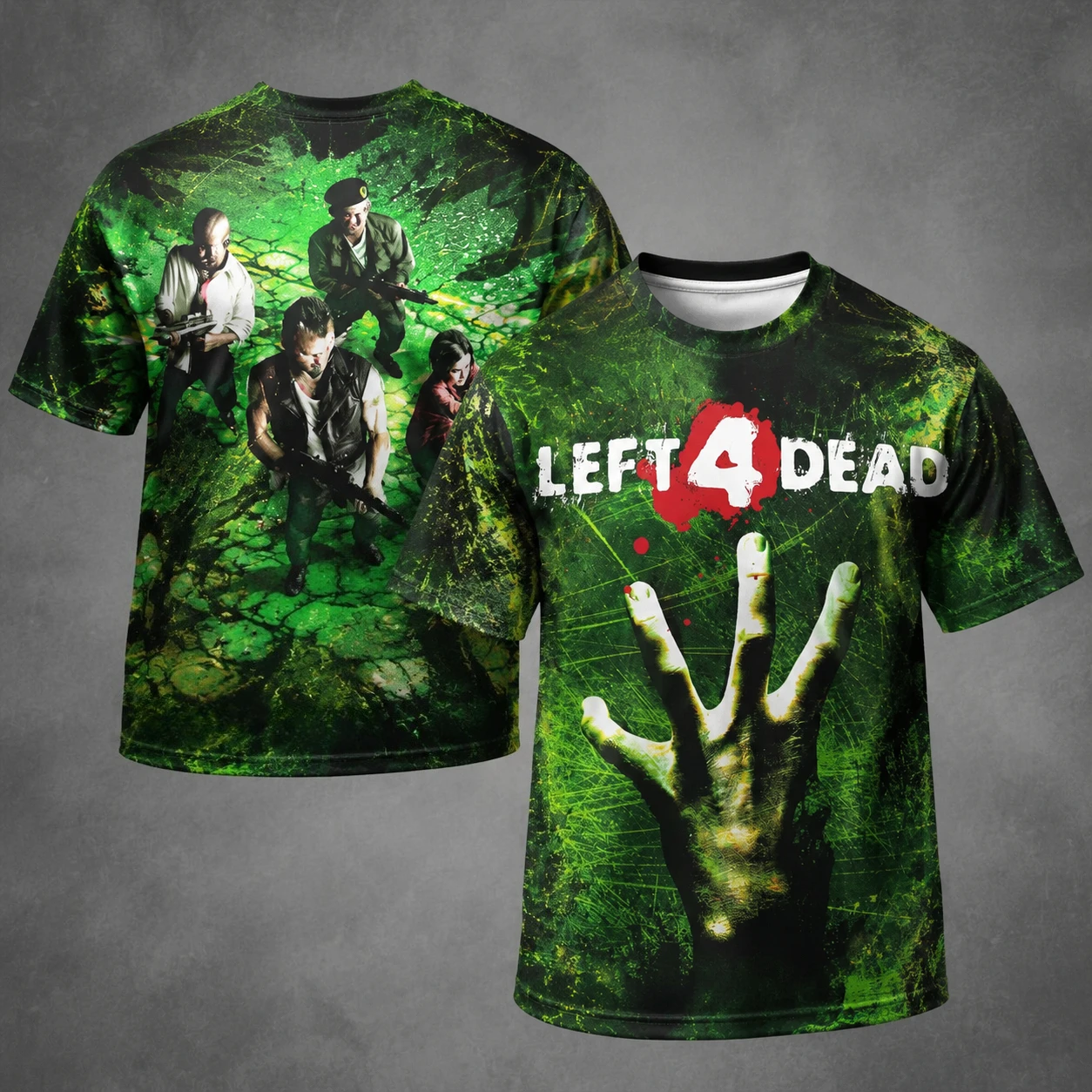 Left 4 Dead Retro Y2K Zombie Game Parent‑Child Matching T‑Shirt, Summer Loose Breathable Unisex Family Casual Tops