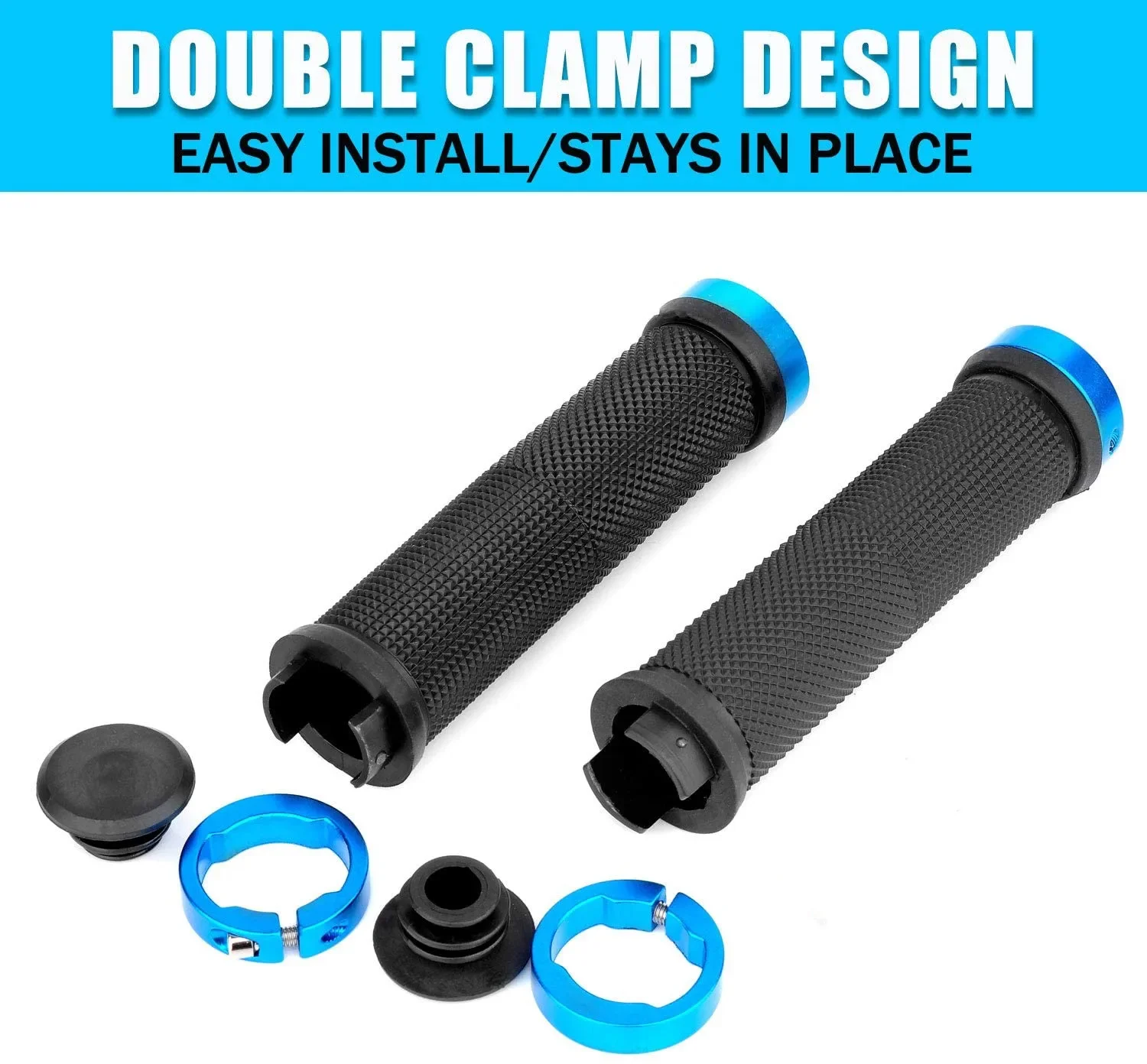 Bicycle Grips MTB Bike Handbar Grips Rubber Non-slip Aluminum Bilateral Lock Cycling Bmx Handle Grips Bikes Handlebar Grips