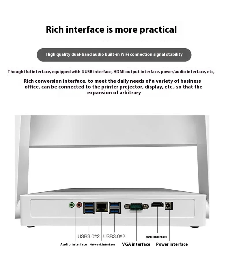 Computador tudo-em-um 1K de 24 polegadas (Intel Core i5 7400, RAM 8/16GB, SSD /256/512/1024GB, Windows 11 Pro), branco, teclado inglês