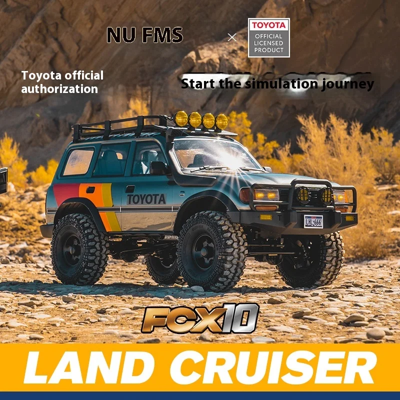 Fms New 1/10 Fcx10 Toyota Land Cruiser Lc80 Four-Wheel Drive Off-Road Climbing Vehicle Dual Speed Linkage Light Group Boy Gift