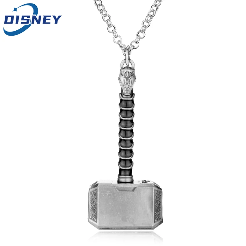 Movie The Avenger Thor's Hammer Necklace Disney Superhero Thor Stormbreaker Neck Chain Necklace for Film Fans Accessories Gifts